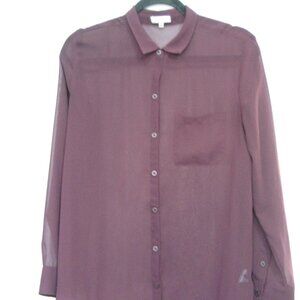 Sheer Sunday Best burgundy button down